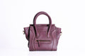 Structured Pebbled Leather Tote with hooped handles and shoulder strap