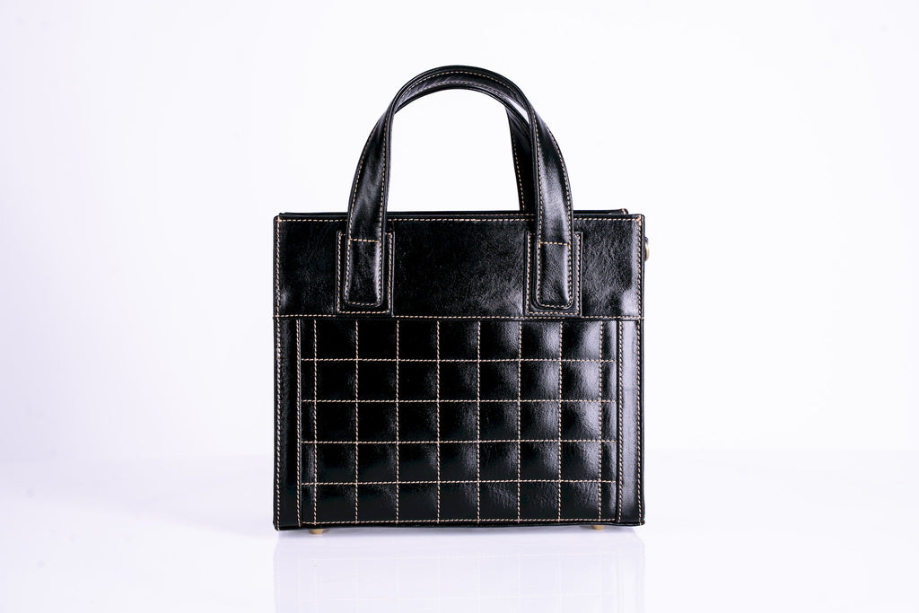 Quilted Square Structured Handbag