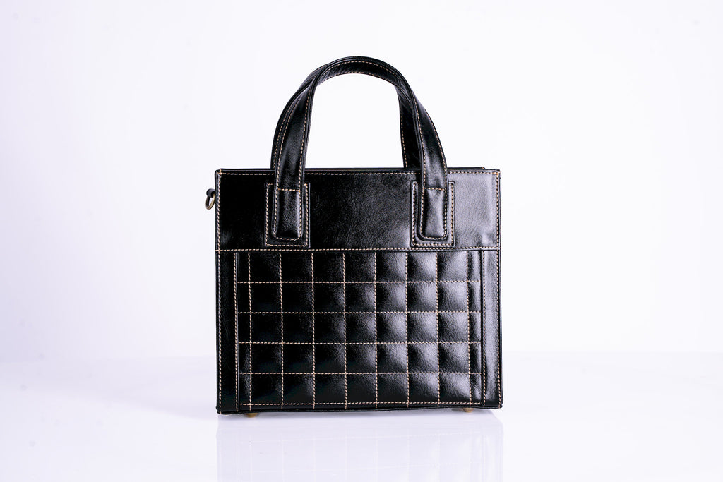 Quilted Square Structured Handbag