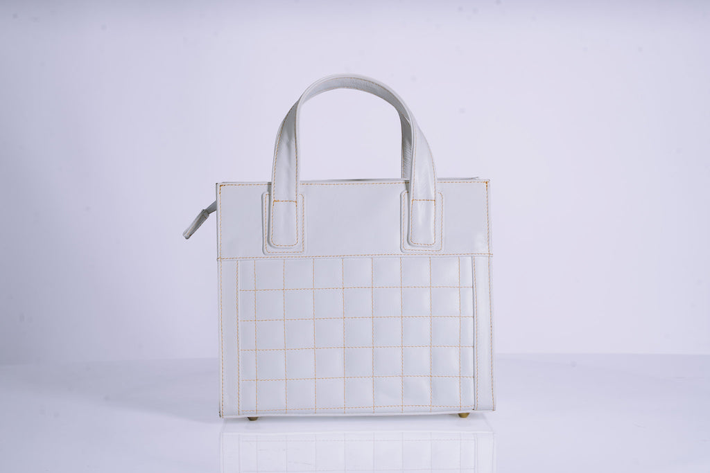 Quilted Square Structured Handbag