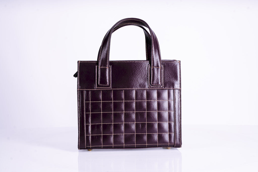 Quilted Square Structured Handbag