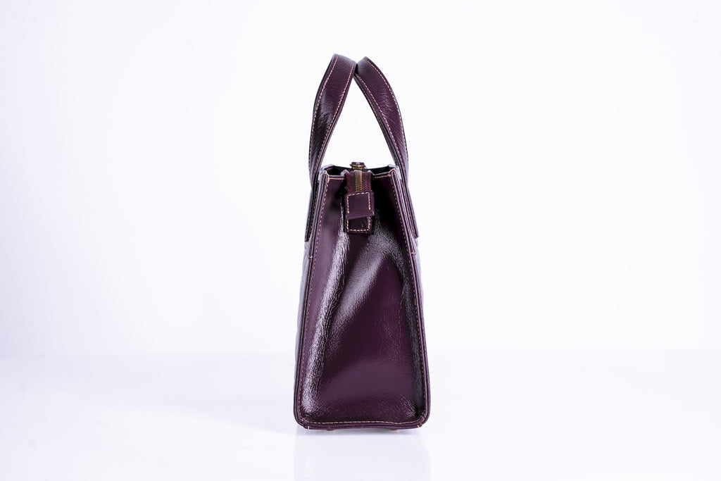 Boxy Patent Leather Shoulder Bag