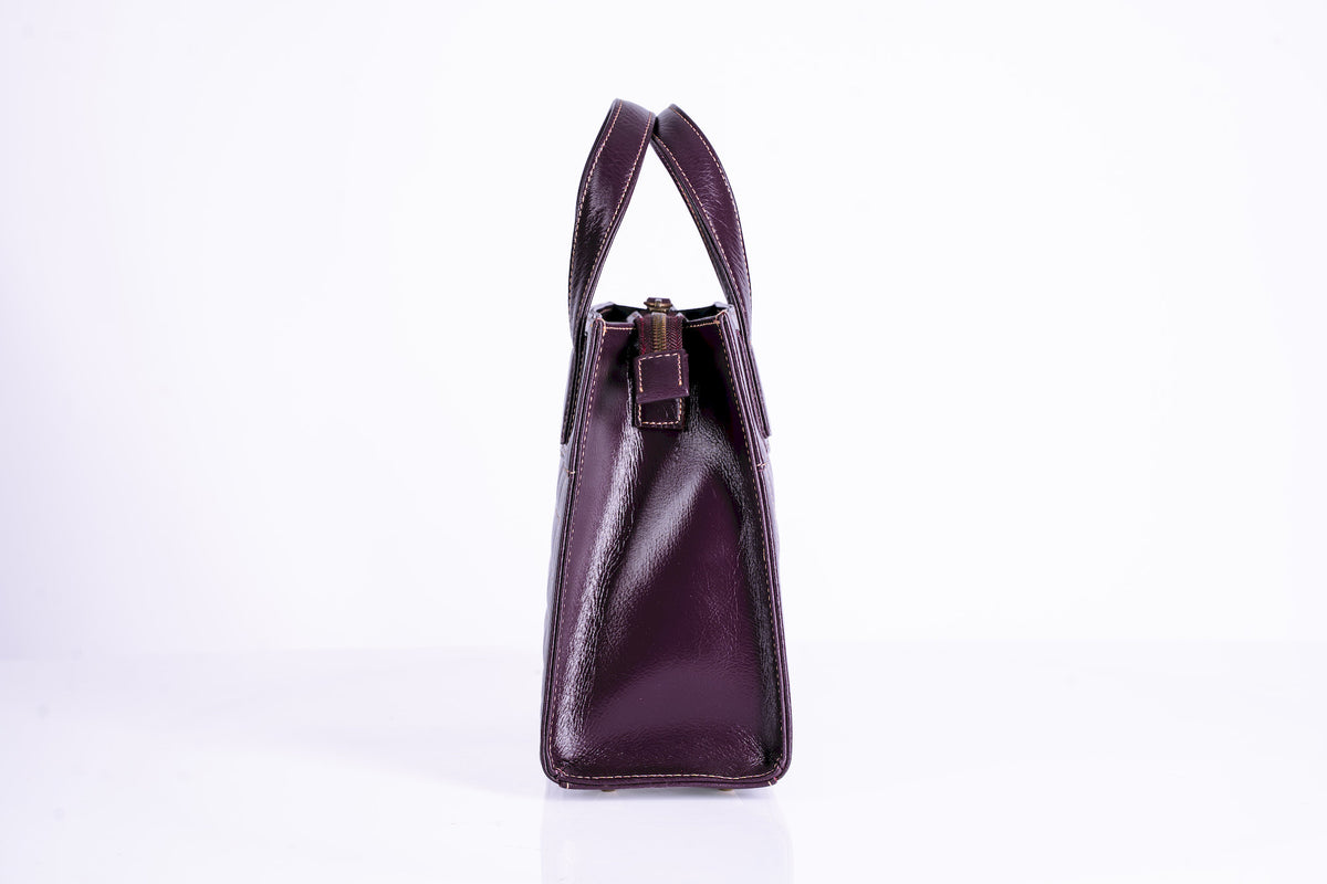 Boxy Patent Leather Shoulder Bag