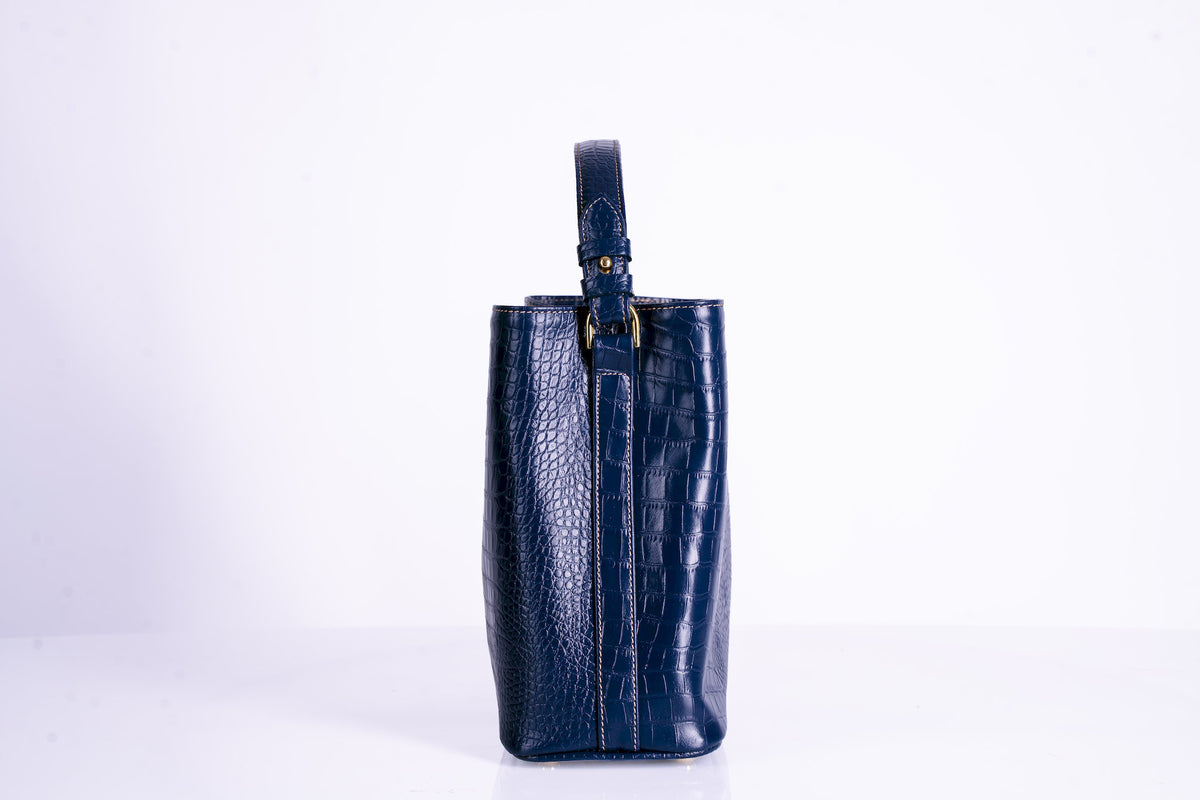Tapered Leather Bucket Bag