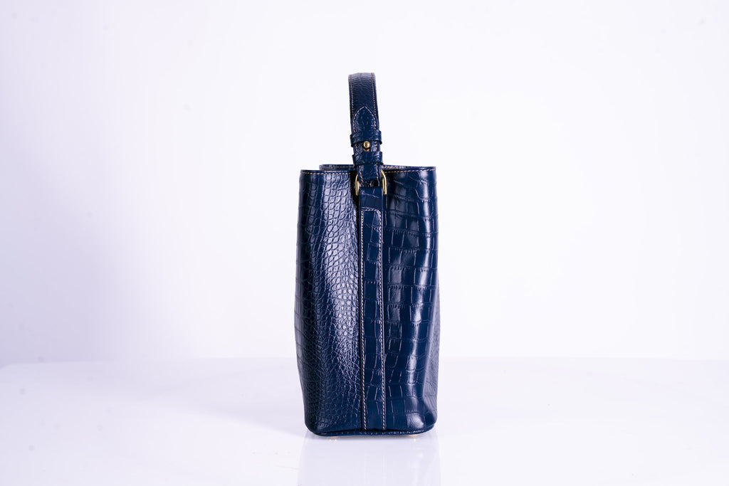Tapered Leather Bucket Bag