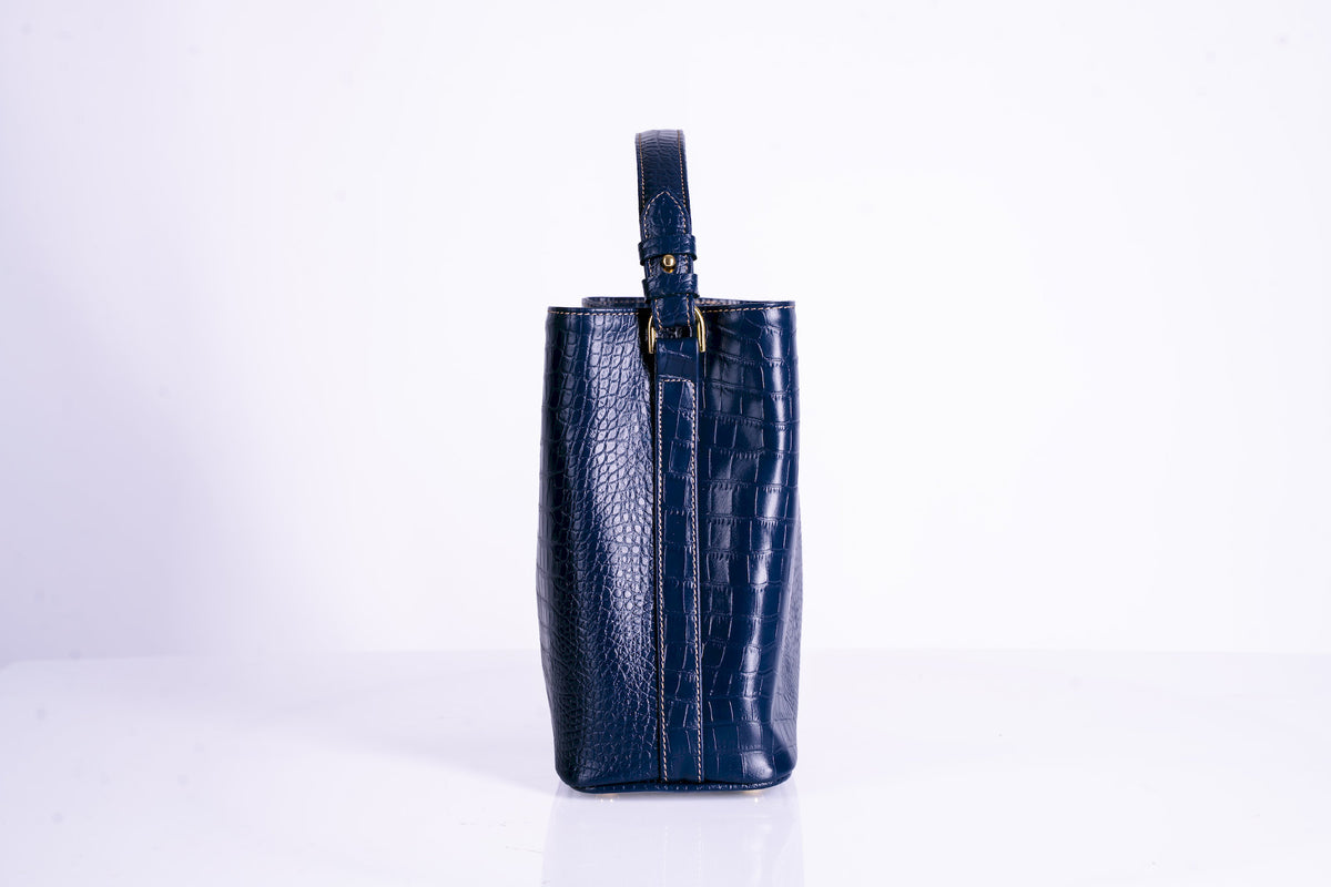 Tapered Leather Bucket Bag