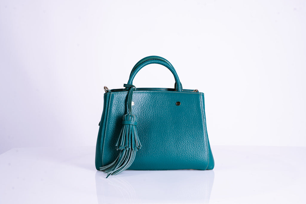 Tasseled Structured Leather Tote