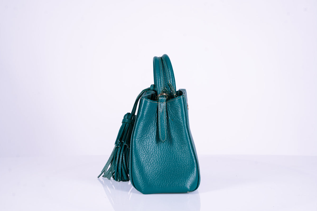 Tasseled Leather Bucket Bag