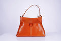 Orange Tanned Leather Woman Triangle shaped Hangbag