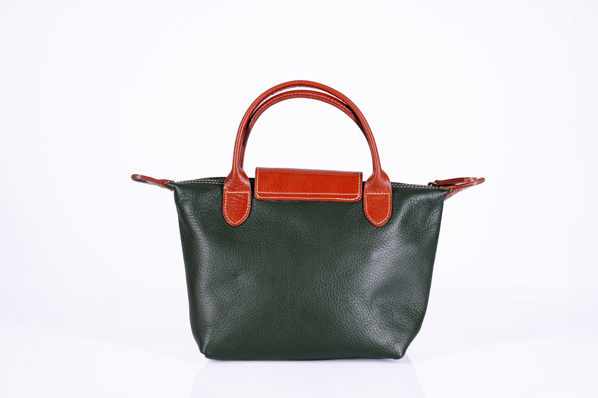 Small Two-Tone Leather Handbag