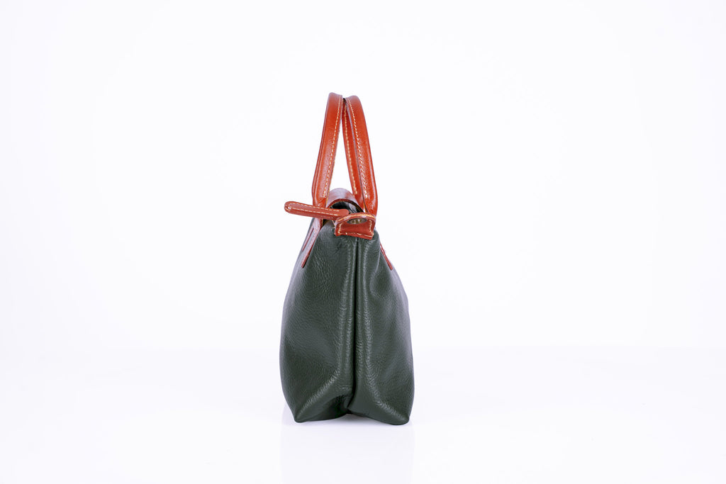 Small Two-Tone Leather Handbag