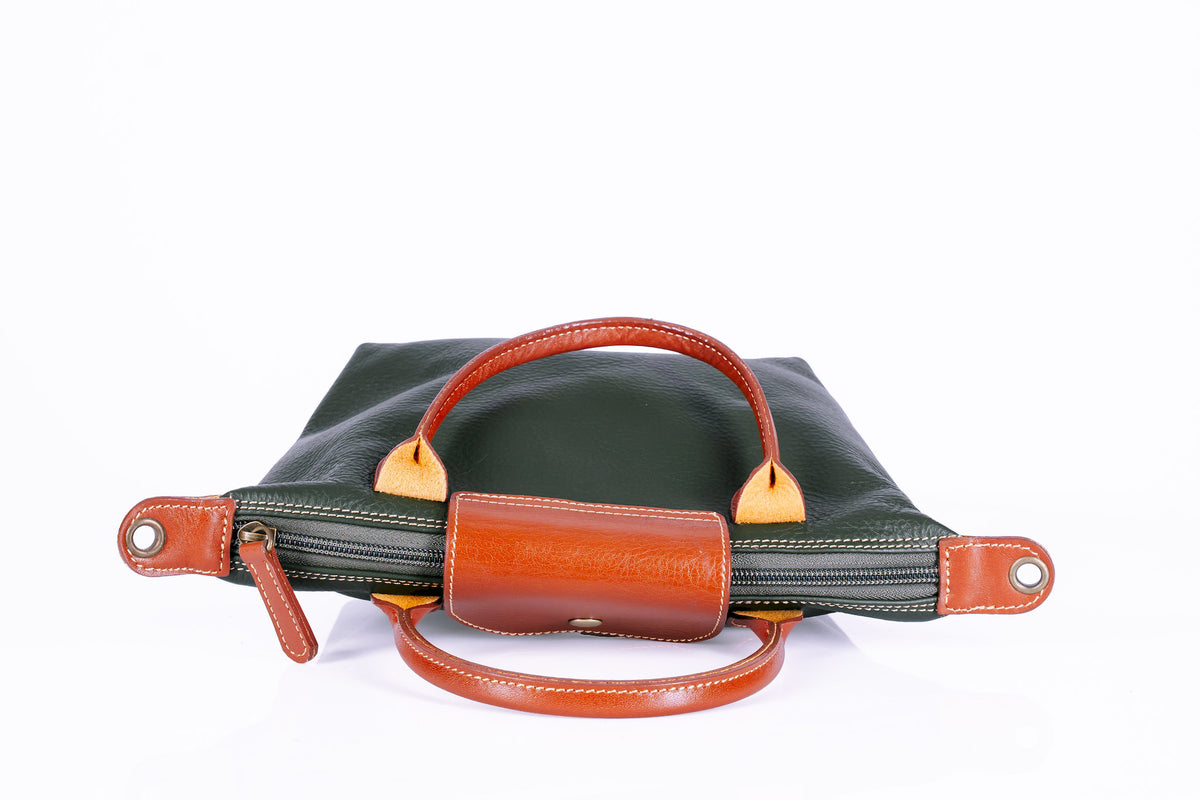 Small Two-Tone Leather Handbag
