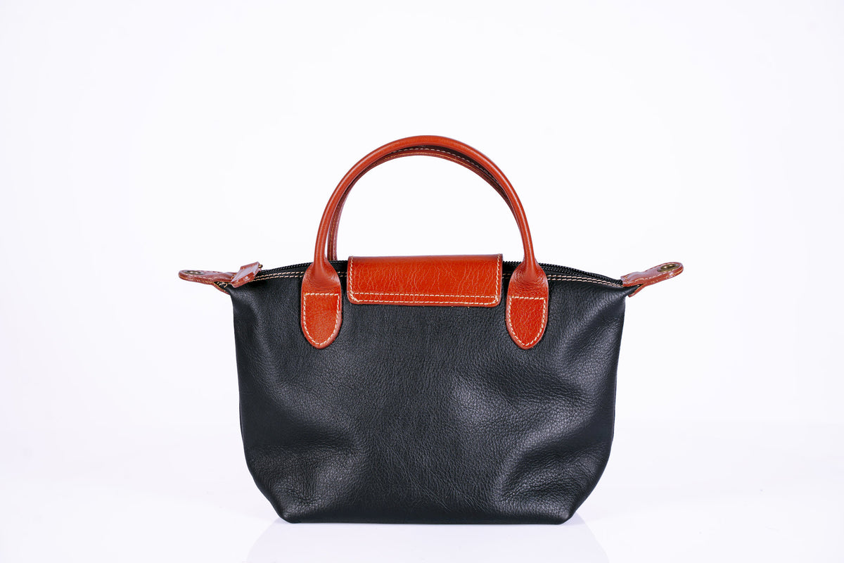 Small Two-Tone Leather Handbag