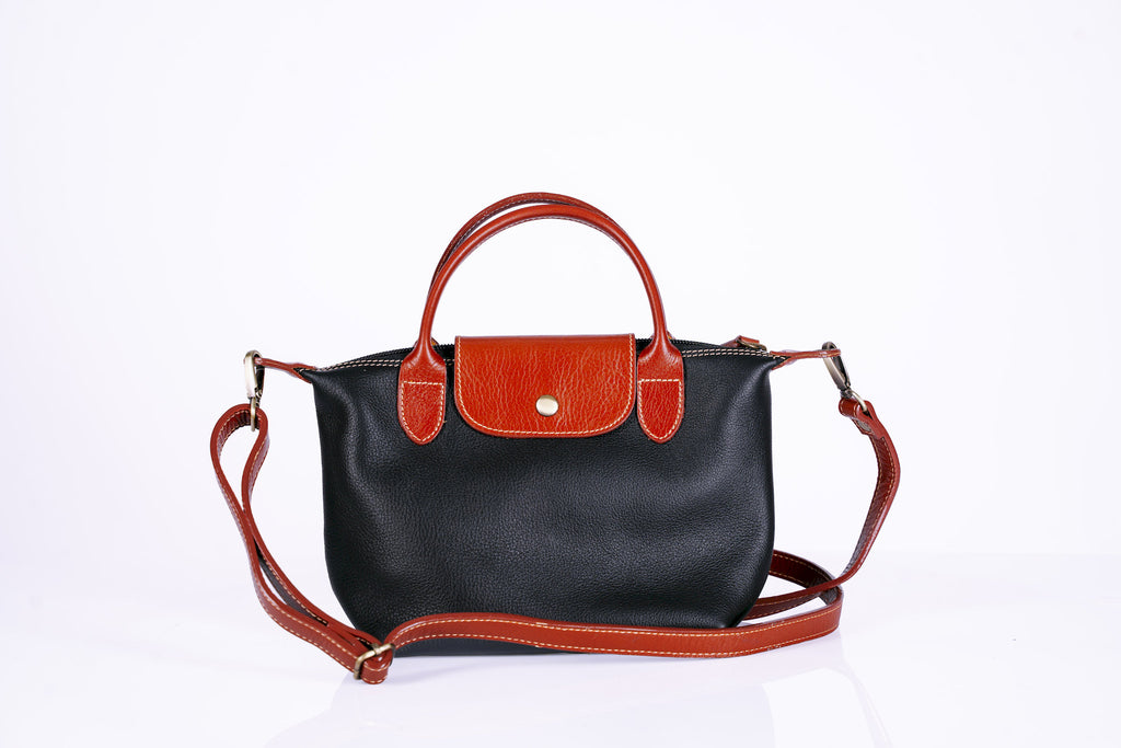 Small Two-Tone Leather Handbag