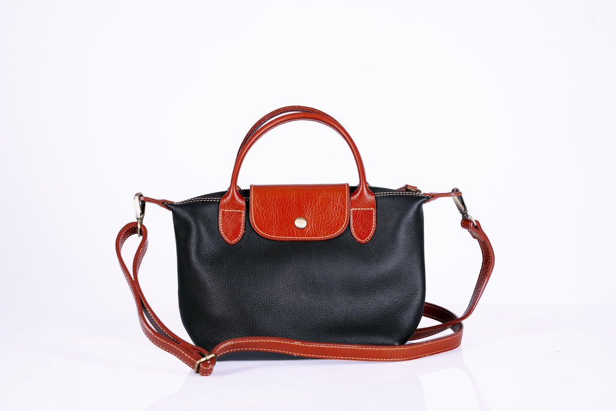 Small Two-Tone Leather Handbag