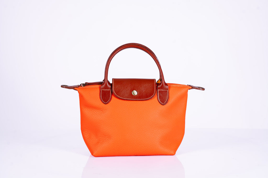 Small Two-Tone Leather Handbag