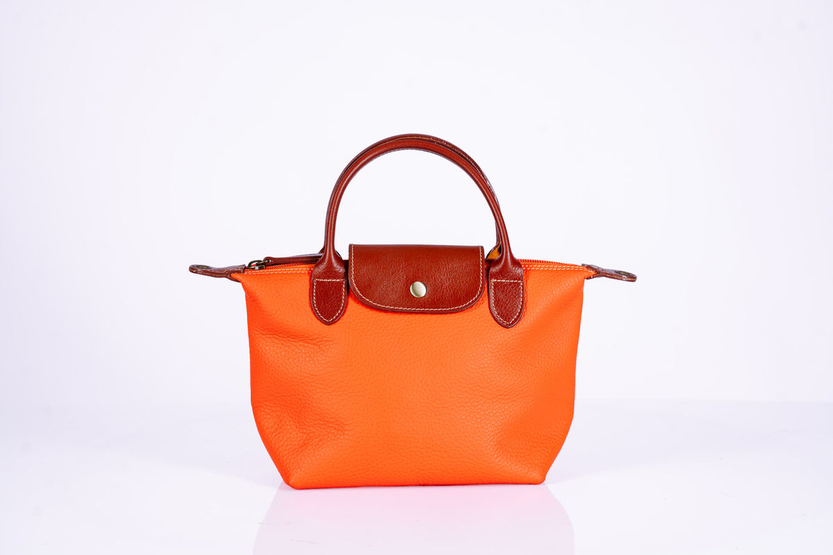 Small Two-Tone Leather Handbag