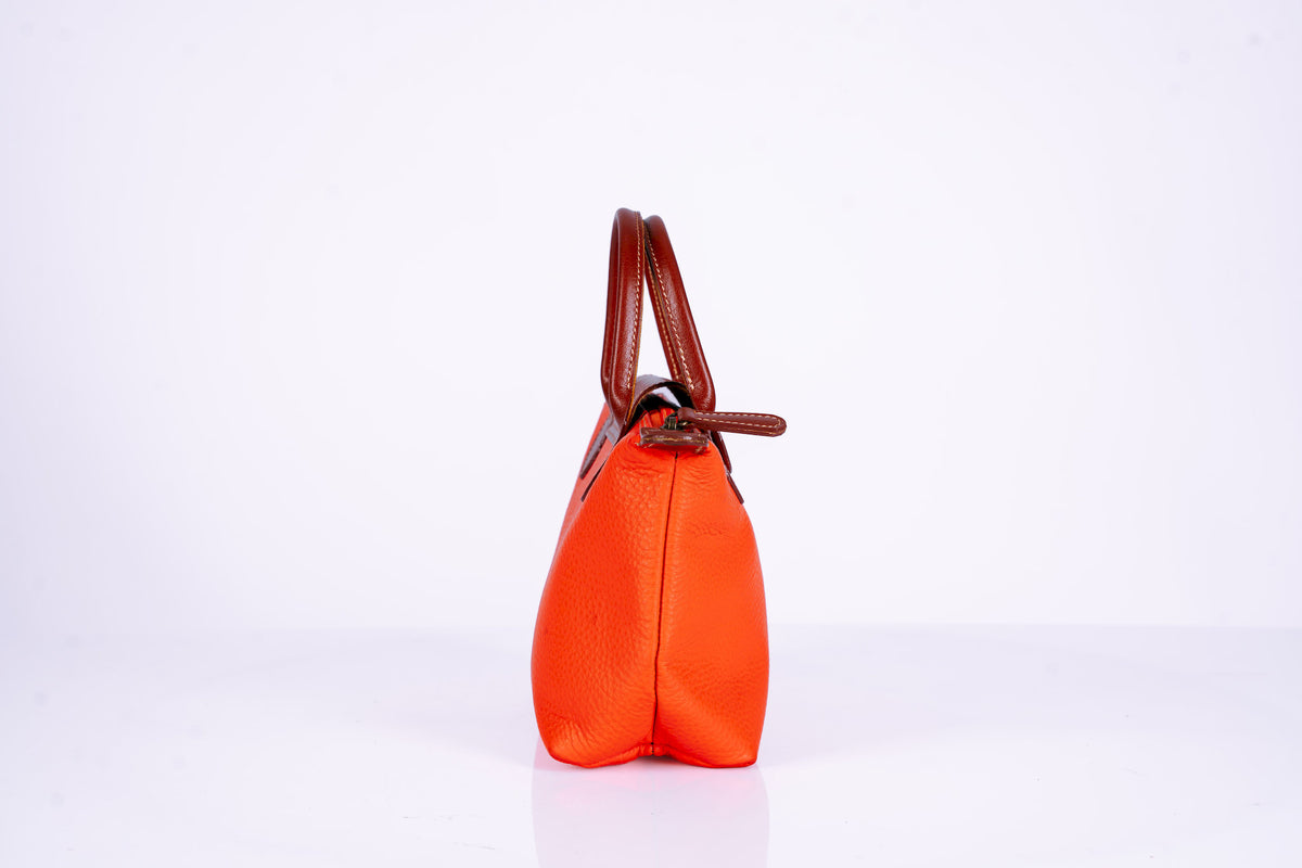 Small Two-Tone Leather Handbag