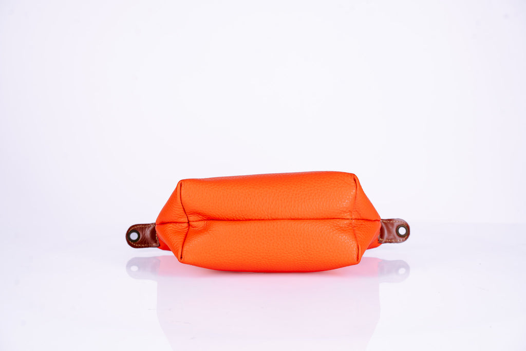 Small Two-Tone Leather Handbag