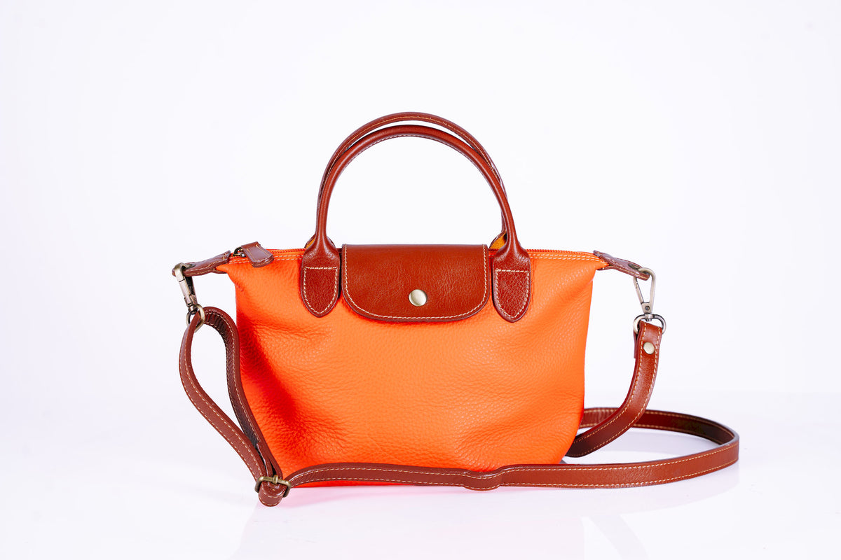 Small Two-Tone Leather Handbag