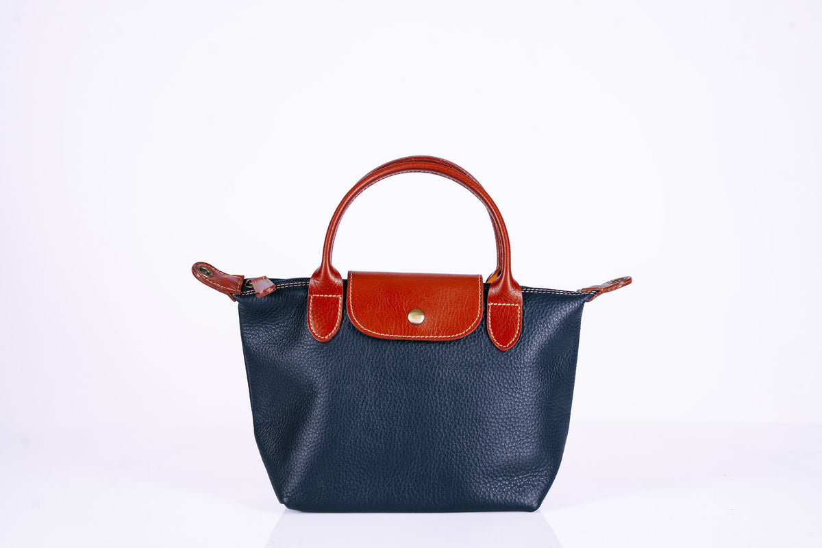 Small Two-Tone Leather Handbag