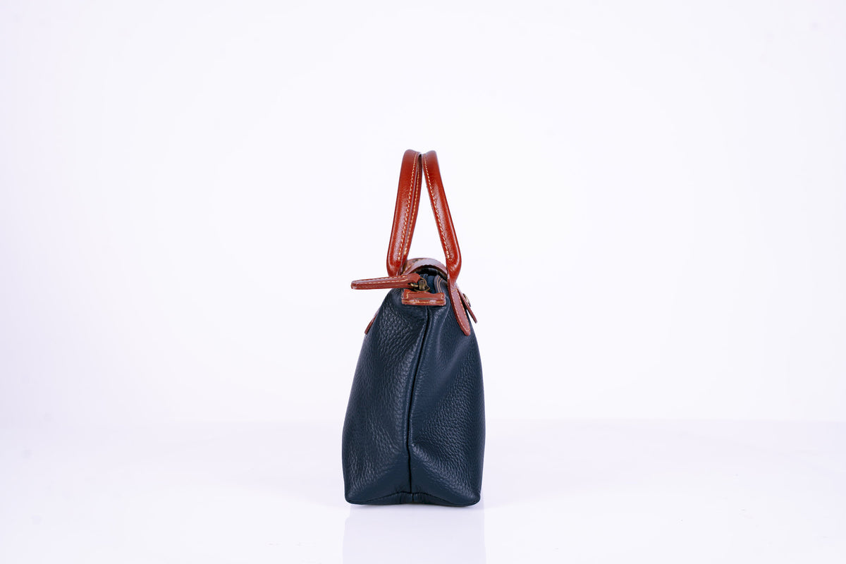 Small Two-Tone Leather Handbag