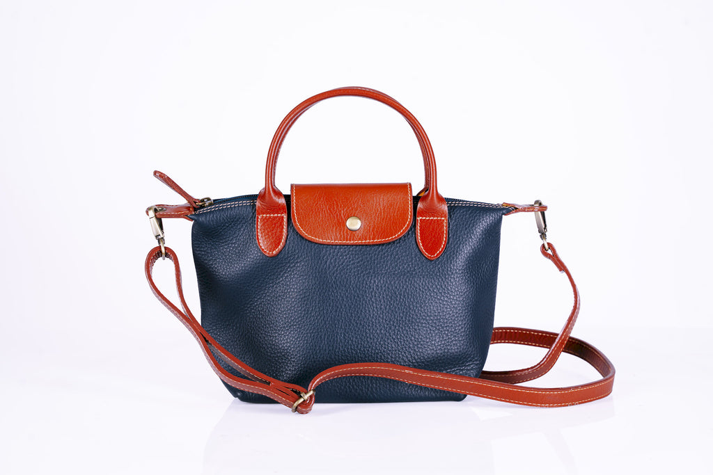 Small Two-Tone Leather Handbag