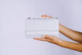 Structured Leather Clutch with Flap, Handle and Shoulder Strap