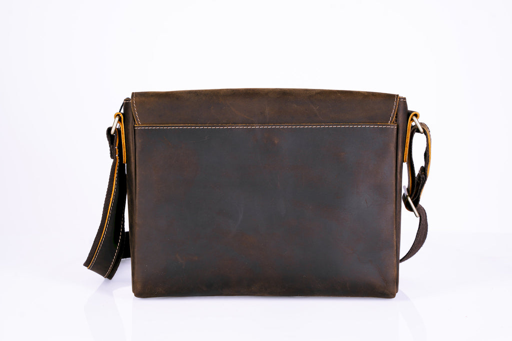 Mens Brown Leather Laptop Bag