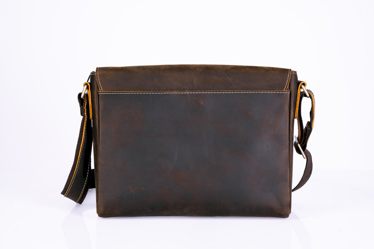 Mens Brown Leather Laptop Bag