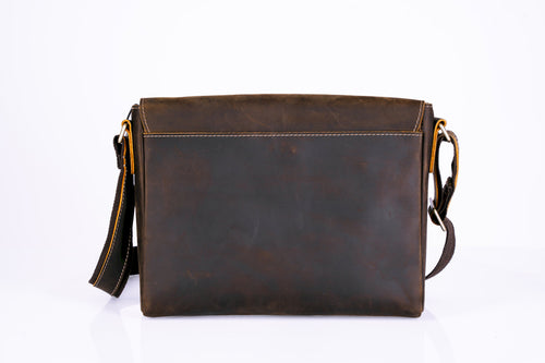 Mens Brown Leather Laptop Bag