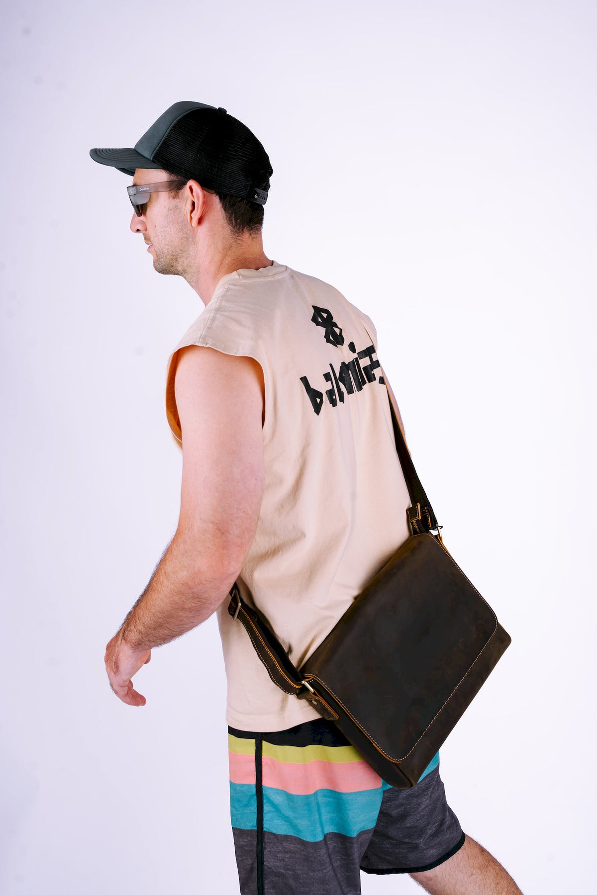 Mens Brown Leather Laptop Bag